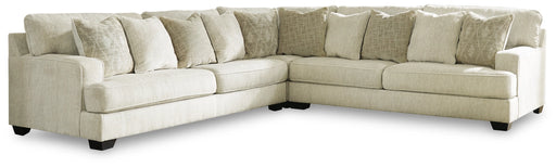 Rawcliffe 3-Piece Sectional with Ottoman in Parchment
