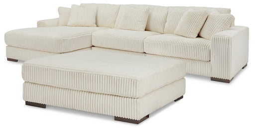 Lindyn 3-Piece Sectional LHF Chaise with Ottoman in Ivory