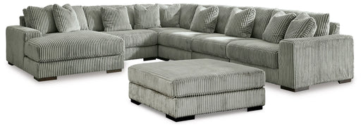 Lindyn 6-Piece Sectional with Ottoman in Fog