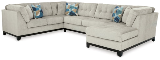 Maxon Place Stone Color 3-Piece Sectional with Chaise - RHF Chaise