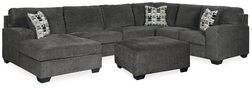 Ballinasloe 3-Piece Grey Sectional with Ottoman - LHF Chaise
