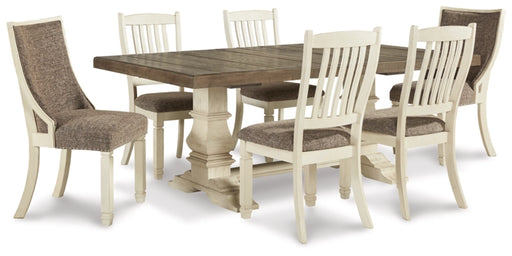 Ashley PKG013288 Bolanburg Dining Table and 6 Chairs in Antique White