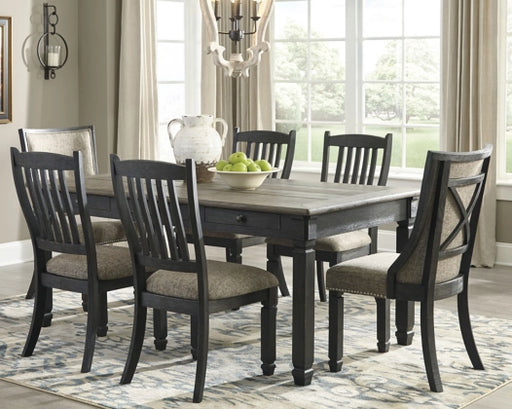 Ashley PKG000214 Tyler Creek Dining Table and 6 Chairs in Black/Gray