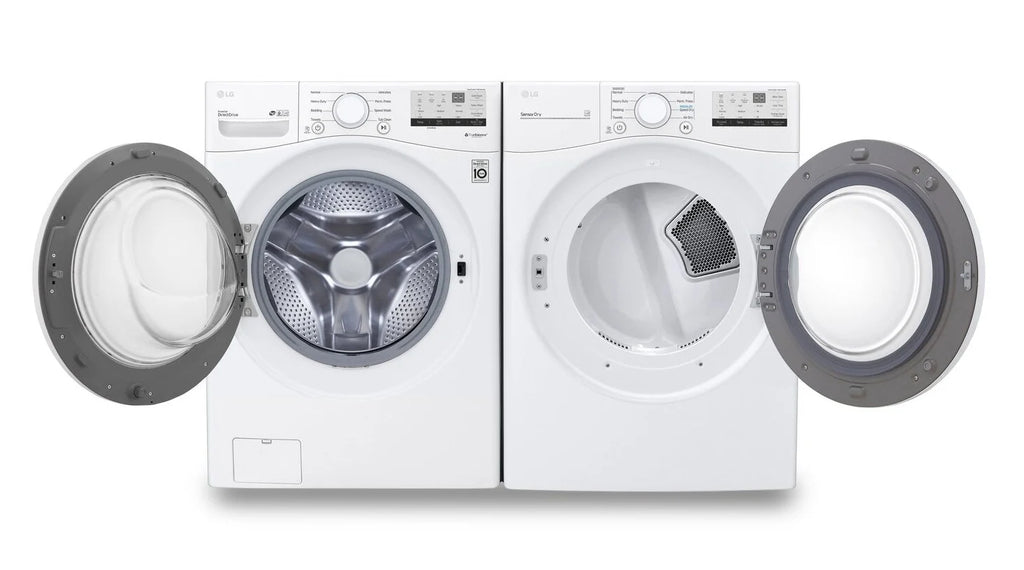 LG 5.2 Cu. Ft. FrontLoad Washer and 7.4 Cu. Ft. Electric Dryer Whit