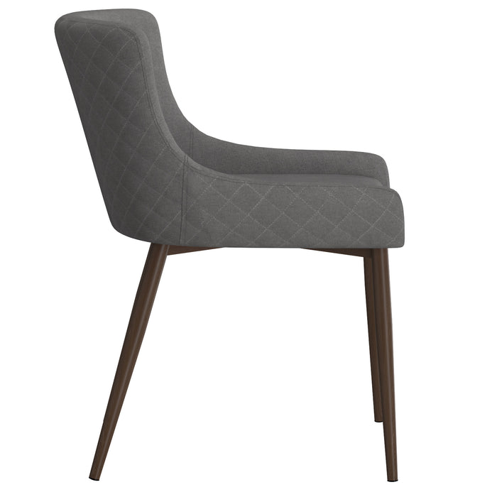 Inspire 202-086GY/WAL Bianca Side Chair, set of 2 in Grey with Walnut Leg
