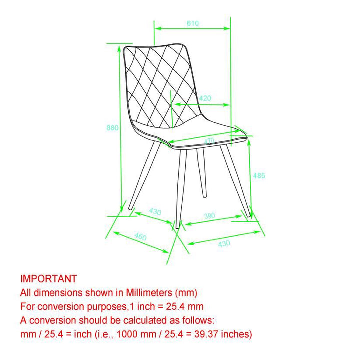 Inspire 202-110BK Marlo Side Chair, set of 2 in Black