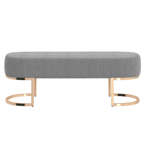 Inspire Zamora 401-534GRY/GL Bench in Grey with Gold Base