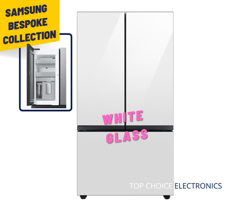 Samsung 36" BESPOKE Counter-Depth Refrigerator with Beverage Center - White Glass Panel
