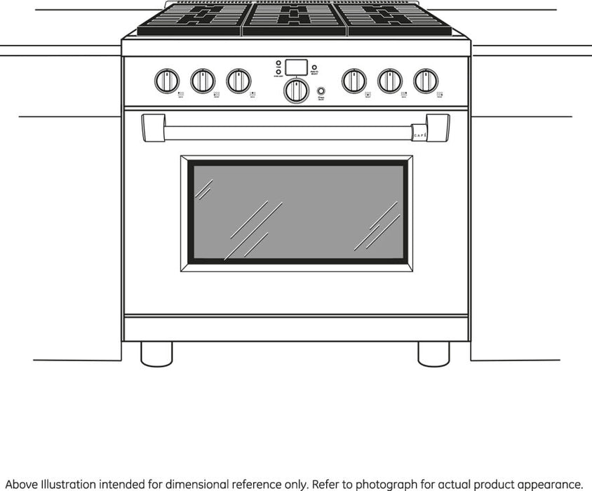GE Cafe CGY366P4TW2 36" All Gas Professional Range In Matte White