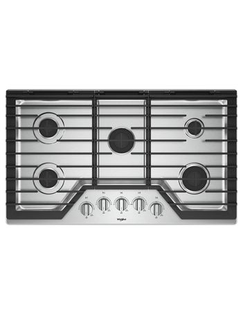 Whirlpool 36-inch Gas Cooktop with EZ-2-Lift Hinged Cast-Iron Grates