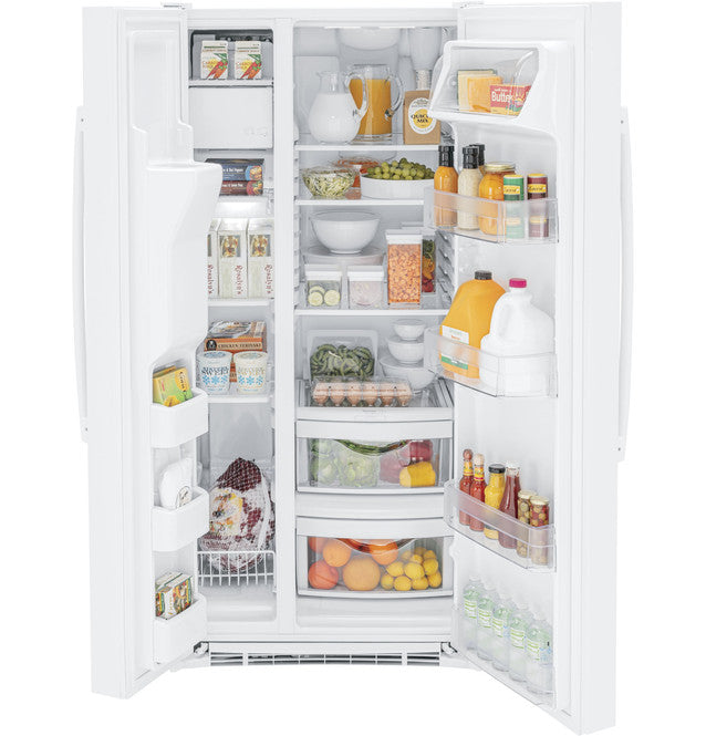 GE GSS23GGPWW 23.0 Cu. Ft. Side-By-Side Refrigerator in White