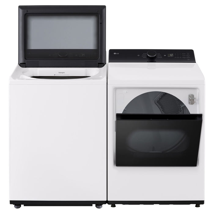 LG 6.1 cu ft Top Load Washer and Matching Electric Dryer Set - WT8405CW - DLE8400WE