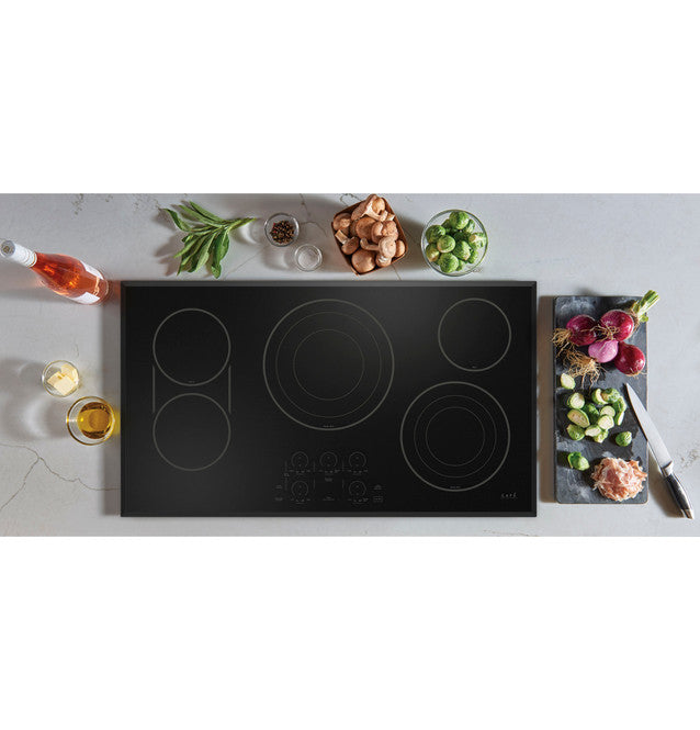 GE Cafe CEP90361TBB 36" Touch-Control Electric Cooktop in Black