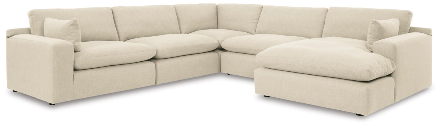 Elyza 5-Piece Sectional with RHF Chaise - Linen