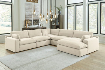 Elyza 5-Piece Sectional with RHF Chaise - Linen