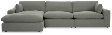 Elyza 3-Piece Sectional with LHF Chaise - Smoke