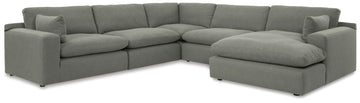 Elyza 5-Piece Sectional with RHF Chaise - Smoke