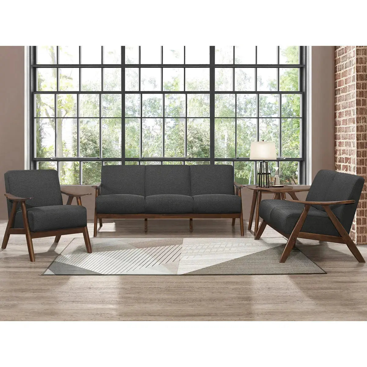 Damala Collection Sofa Set 1138 in Dark Grey– Topchoice Electronics