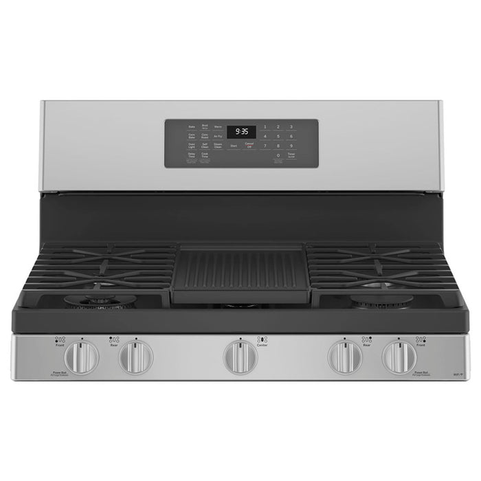 GE Profile PCGB935YPFS 30" Gas Range with No-Preheat Air Fry Stainless Steel