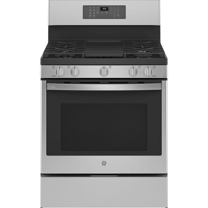 GE Profile PCGB935YPFS 30" Gas Range with No-Preheat Air Fry Stainless Steel