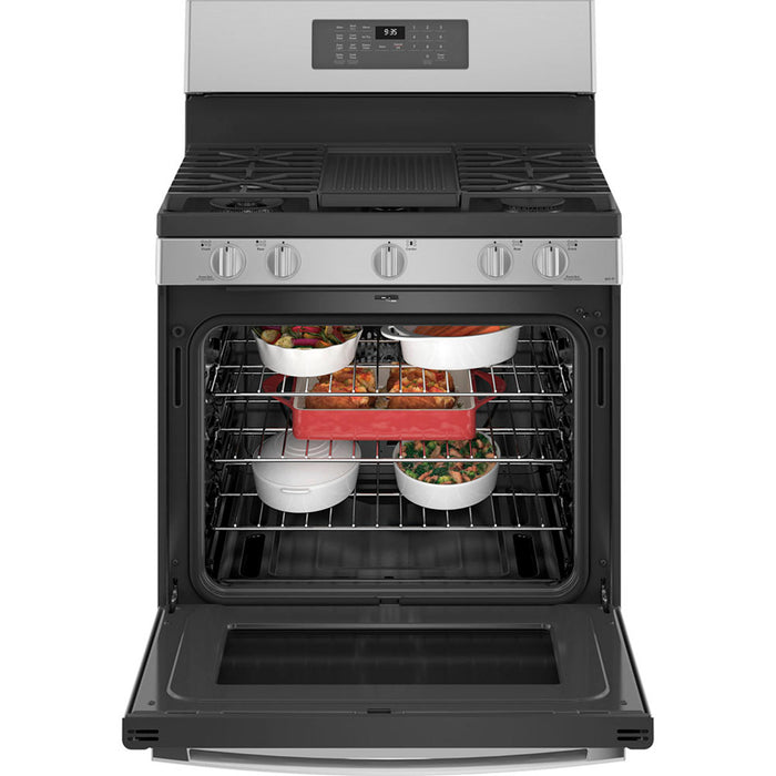 GE Profile PCGB935YPFS 30" Gas Range with No-Preheat Air Fry Stainless Steel