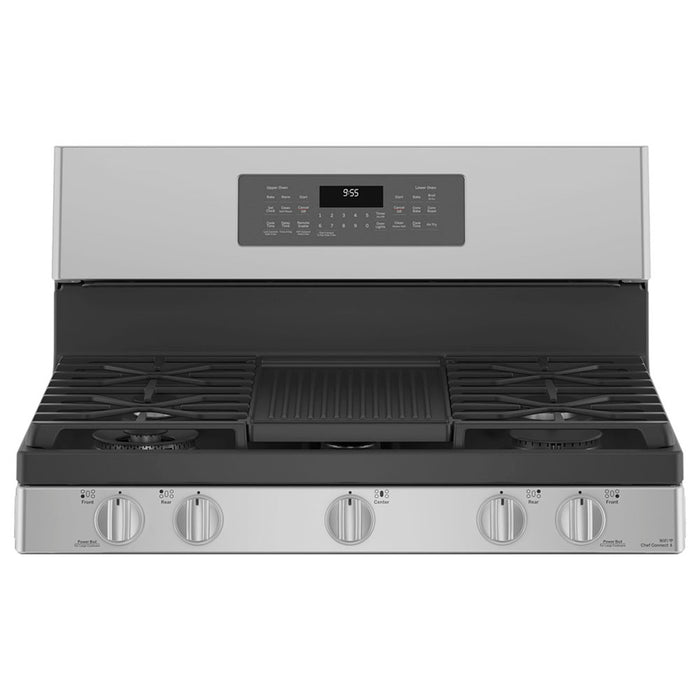 GE Profile PCGB965YPFS 30" Double Oven Gas Range with No-Preheat Air Fry Stainless Steel