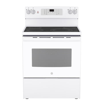 GE JCB830DVWW 30” Free Standing Electric Convection Range with No-Preheat Air Fry in White