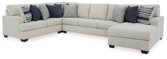 Lowder 4-Piece Sectional with RHF Chaise - Stone Color