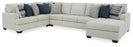 Lowder 4-Piece Sectional with RHF Chaise - Stone Color