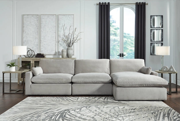 Sophie 3-Piece Sectional with Chaise - RHF Gray