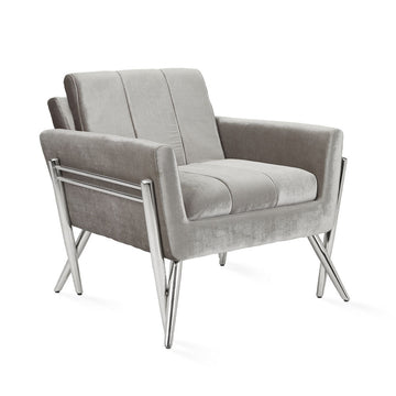 Morgan Accent Chair: Grey Velvet