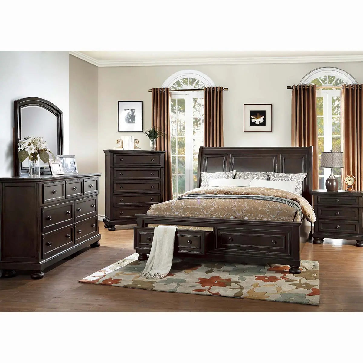 Begonia 6Pc Bedroom Set 1718GY Mazin