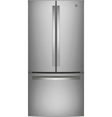 GE GWE19JYLFS ENERGY STAR® 18.6 Cu. Ft. Counter-Depth French-Door Refrigerator in Fingerprint Resistant Stainless