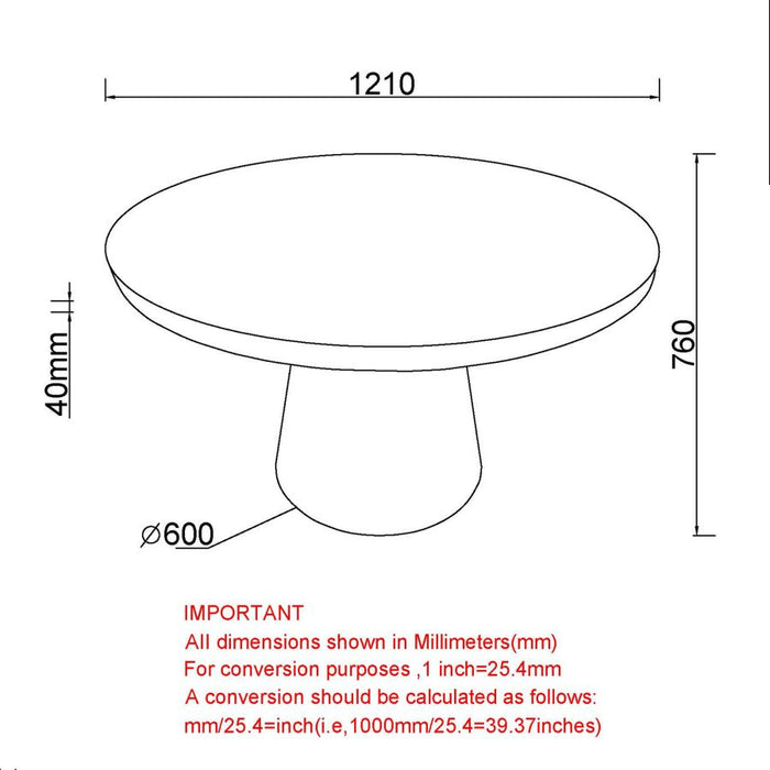 Godiva Round Pedestal Table in Grey Stone