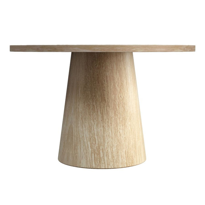 Godiva Round Pedestal Table in Ivory Stone