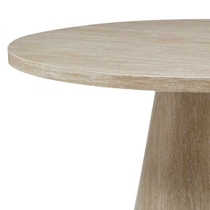 Godiva Round Pedestal Table in Ivory Stone