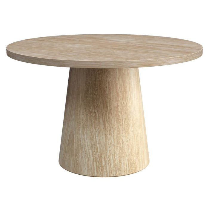 Godiva Round Pedestal Table in Ivory Stone