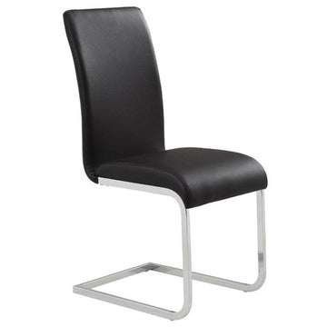 WHI 202-489BK Maxim Dining Chair, set of 2, in Black and Chrome