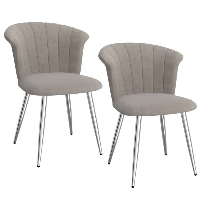 Orchid Dining Chair, Set of 2 in Grey and Chrome