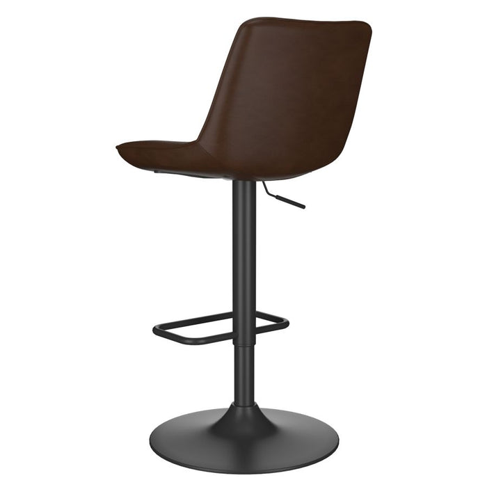 Kosi Adjustable Air-Lift Stool, set of 2, in Brown and Black