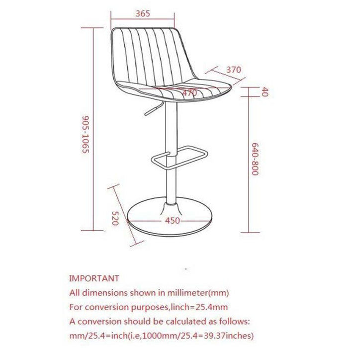 Kosi Adjustable Air-Lift Stool, set of 2, in Brown and Black