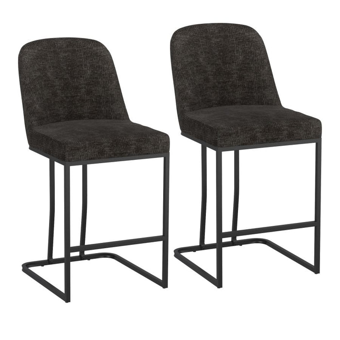 Dario 26" Counter Stool, Set of 2 in Charcoal