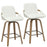 Parker 26" Counter Stool w/Swivel, Set of 2 in Ivory Performance Fabric & Whitewash