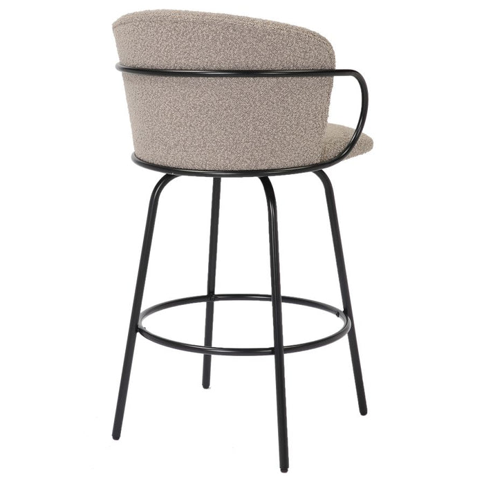 Kalani 26" Counter Stool w/Swivel, Set of 2 in Warm Grey & Black