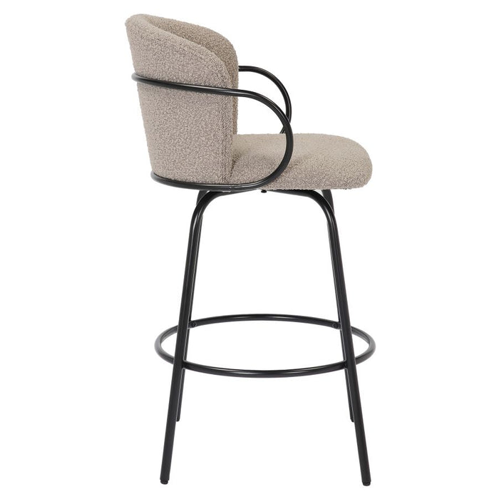 Kalani 26" Counter Stool w/Swivel, Set of 2 in Warm Grey & Black