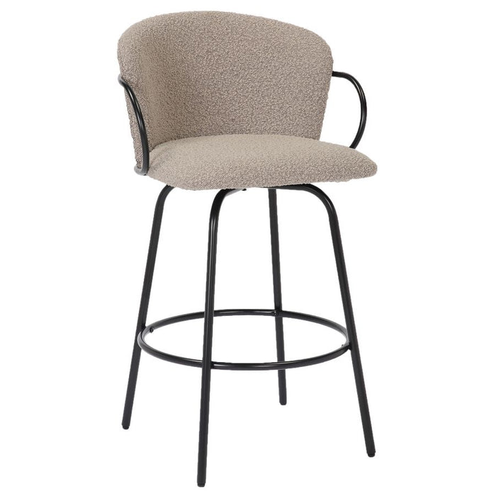 Kalani 26" Counter Stool w/Swivel, Set of 2 in Warm Grey & Black