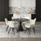 Calisto/Signy 7pc Dining Set in Black Table with Ivory Chair