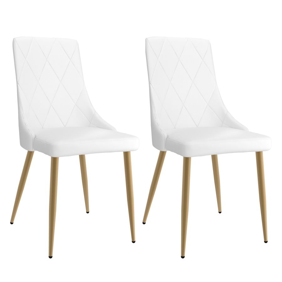 Godiva/Antoine 7pc Dining Set in Ivory with White Chair