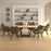 Forna/Talon 7pc Dining Set in Natural Table with Moss Chair