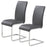 Frankfurt/Maxim 5pc Dining Set in Chrome with Grey Chair